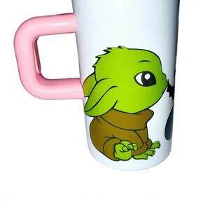 Cute Cartoon Character stainless steel insulated tumbler  with Pink Handle